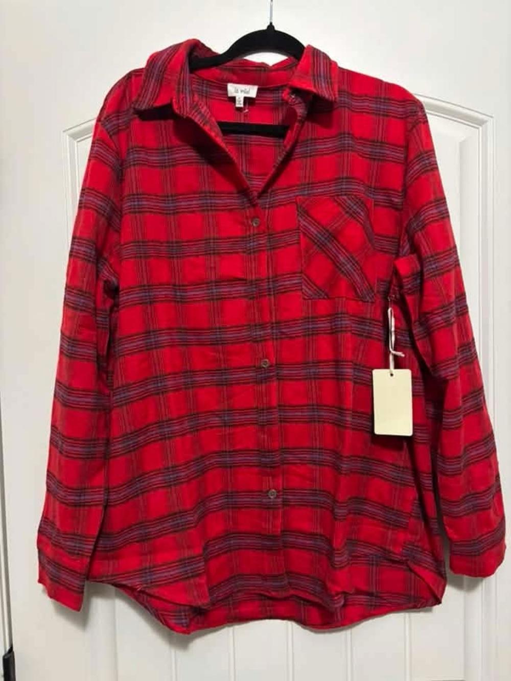 LA MIEL Red Plaid Button-Down Shirt